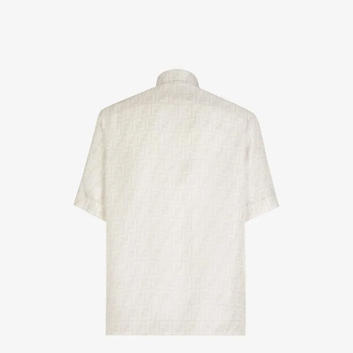 Fendi Coordinated Sets Shirt White FF Silk Shirt 8211 Men