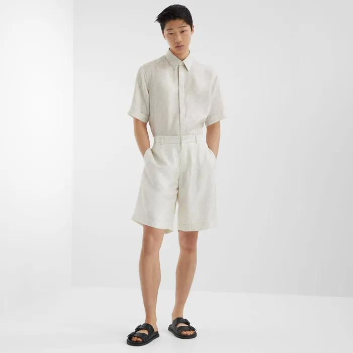 Fendi Coordinated Sets Shirt White FF Silk Shirt 8211 Men