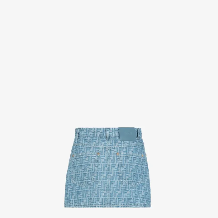 Fendi Denim Jeans Skirt Light Blue FF Denim Skirt 8211 Women