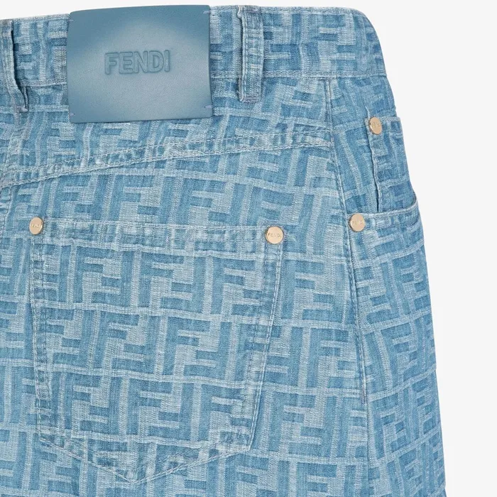 Fendi Denim Jeans Skirt Light Blue FF Denim Skirt 8211 Women
