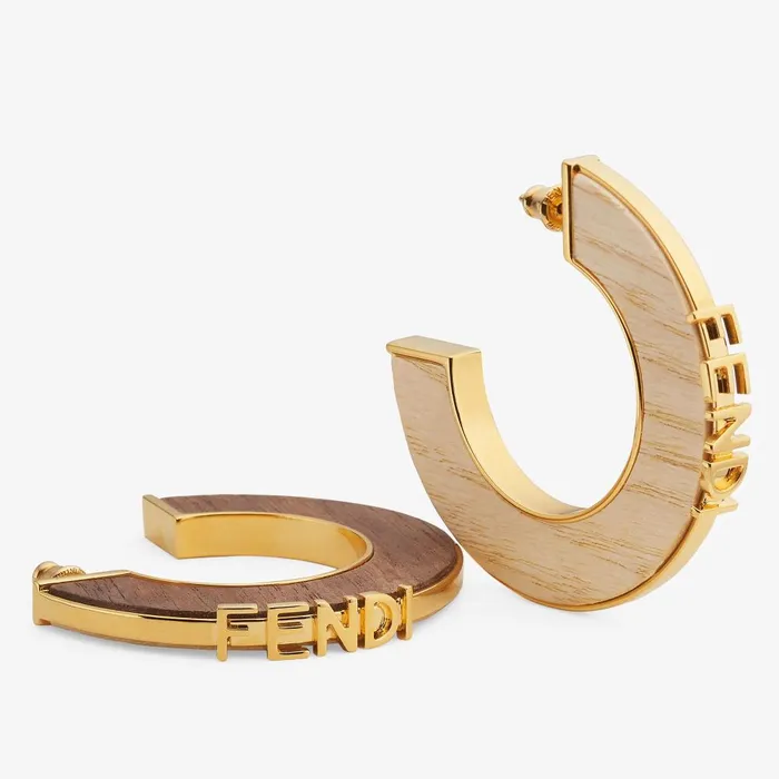 Fendi Earrings Fendigraphy Earrings Brown Wood Earrings 8211 Women