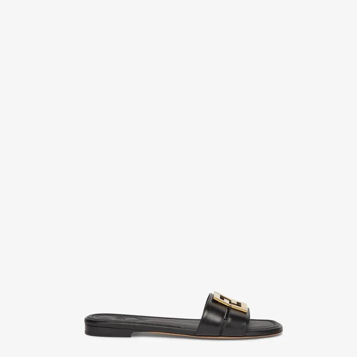 Fendi FFold Fendi FFold Black Leather Sandals 8211 Women