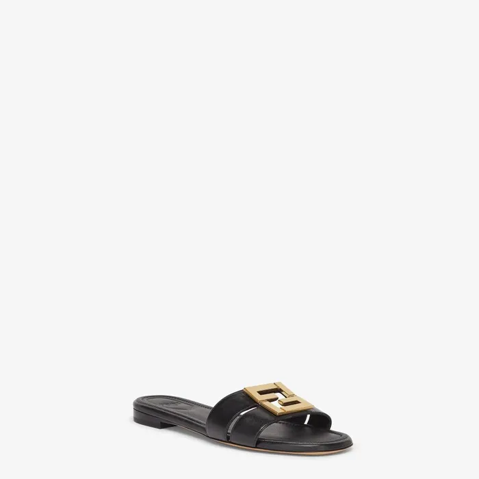 Fendi FFold Fendi FFold Black Leather Sandals 8211 Women