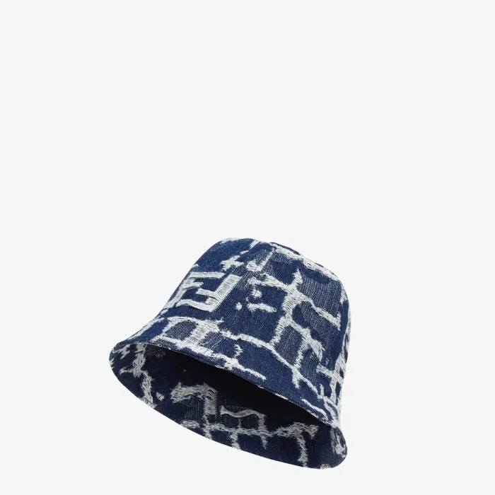 Fendi Hats and Gloves Hat Blue FF Denim Bucket Hat 8211 Men