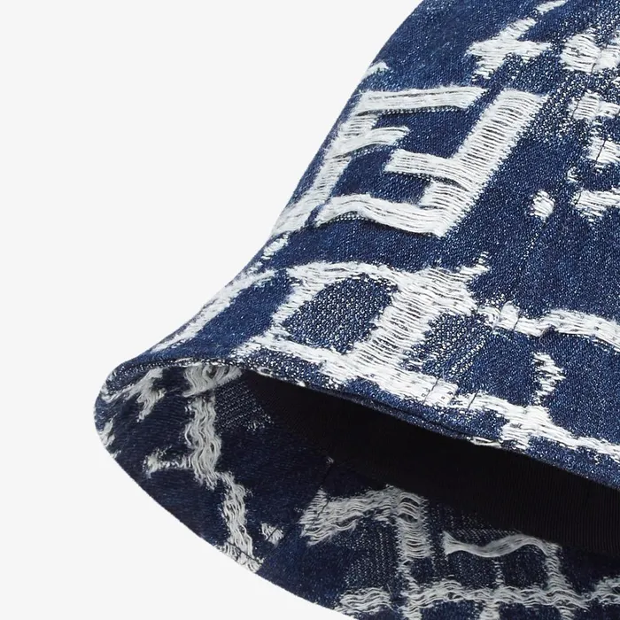 Fendi Hats and Gloves Hat Blue FF Denim Bucket Hat 8211 Men
