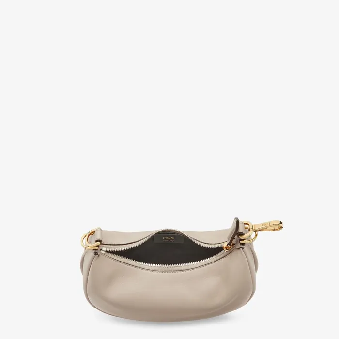 Fendi Hobo Bags Fendigraphy Mini Dovegray Leather Minibag 8211 Women