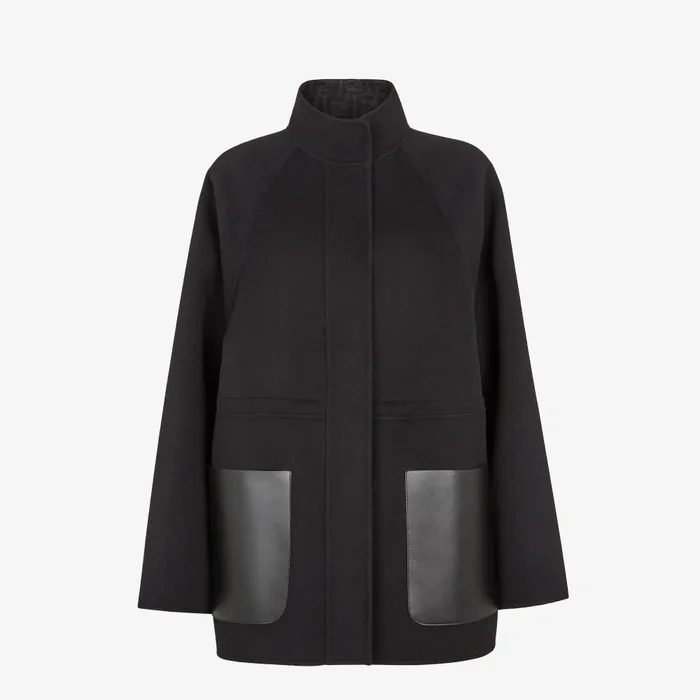 Fendi Jackets Blouson Black Wool Parka 8211 Women