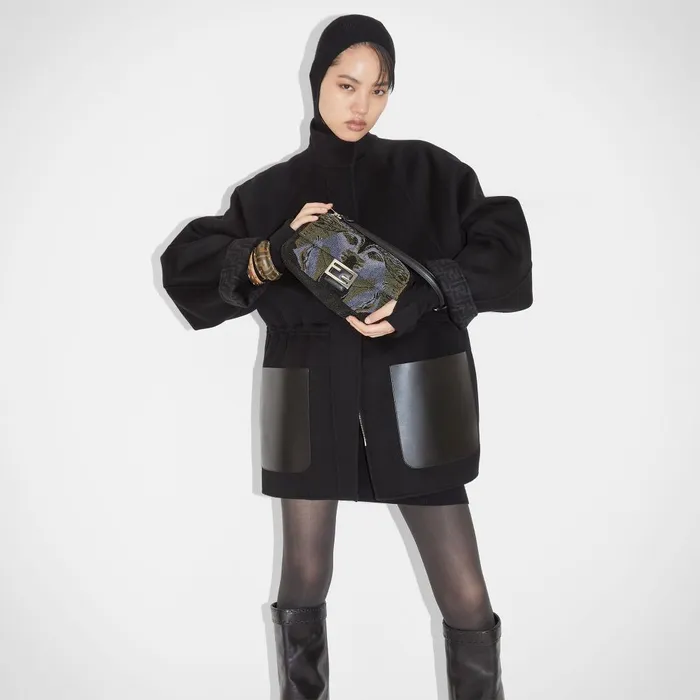 Fendi Jackets Blouson Black Wool Parka 8211 Women