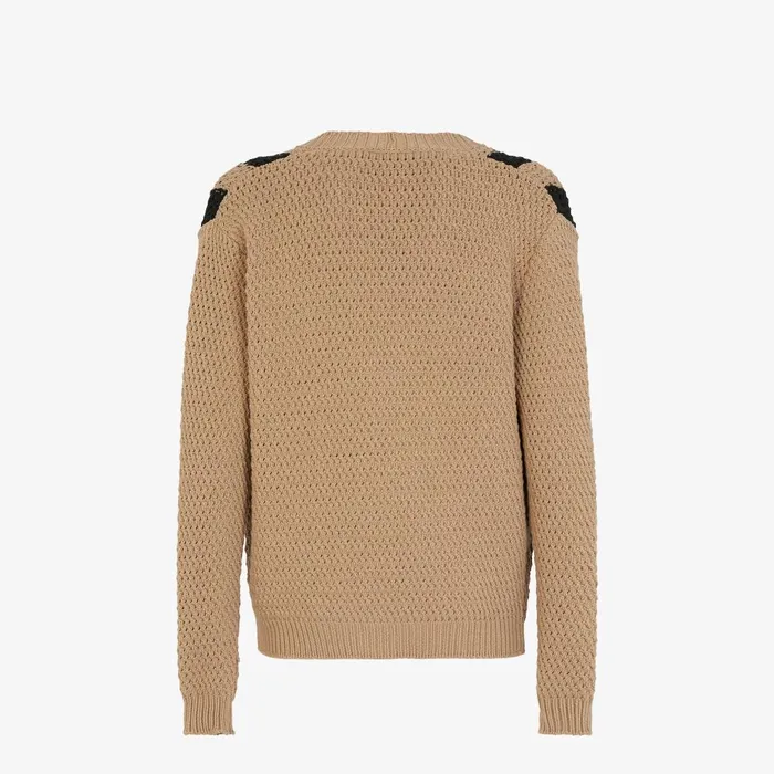 Fendi Knitwear Cardigan Brown Pequin Crochet Cardigan 8211 Men