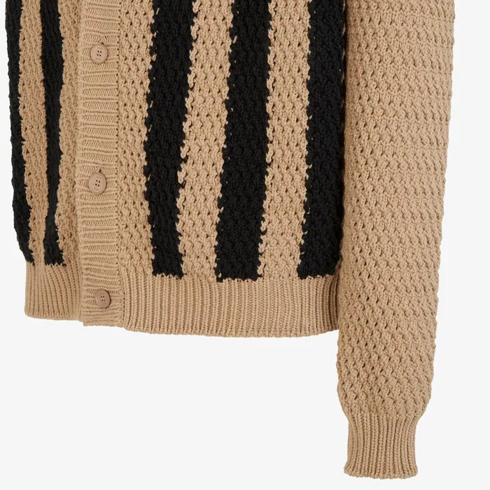 Fendi Knitwear Cardigan Brown Pequin Crochet Cardigan 8211 Men
