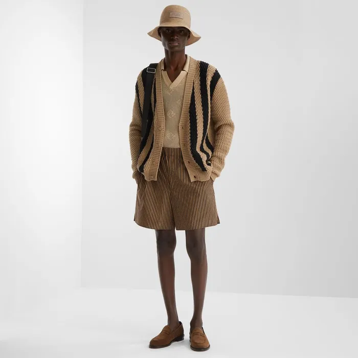 Fendi Knitwear Cardigan Brown Pequin Crochet Cardigan 8211 Men