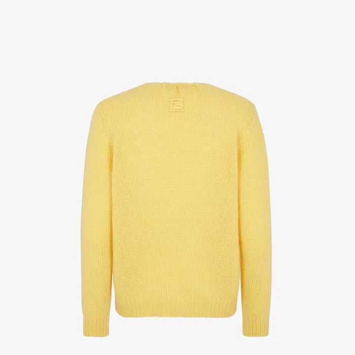 Fendi Knitwear Sweater Yellow Mohair Sweater 8211 Men