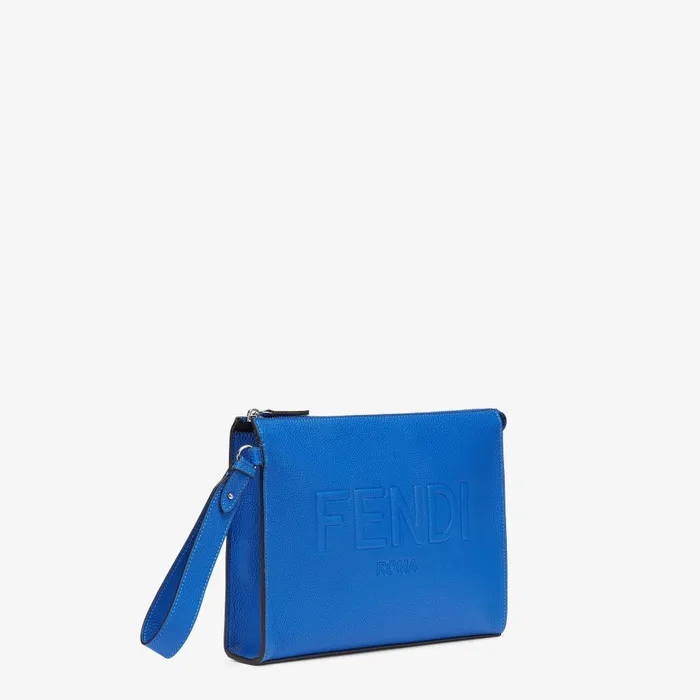 Fendi Mini Bags Leather Fendi Roma Flat Pouch Blue Leather Pouch 8211 Men