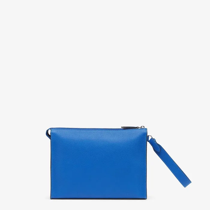 Fendi Mini Bags Leather Fendi Roma Flat Pouch Blue Leather Pouch 8211 Men