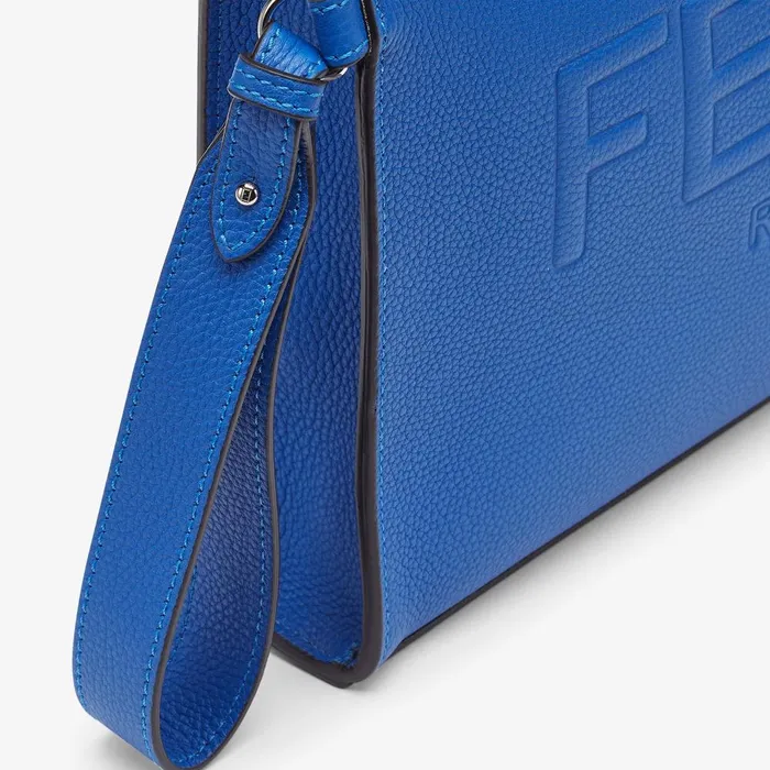 Fendi Mini Bags Leather Fendi Roma Flat Pouch Blue Leather Pouch 8211 Men