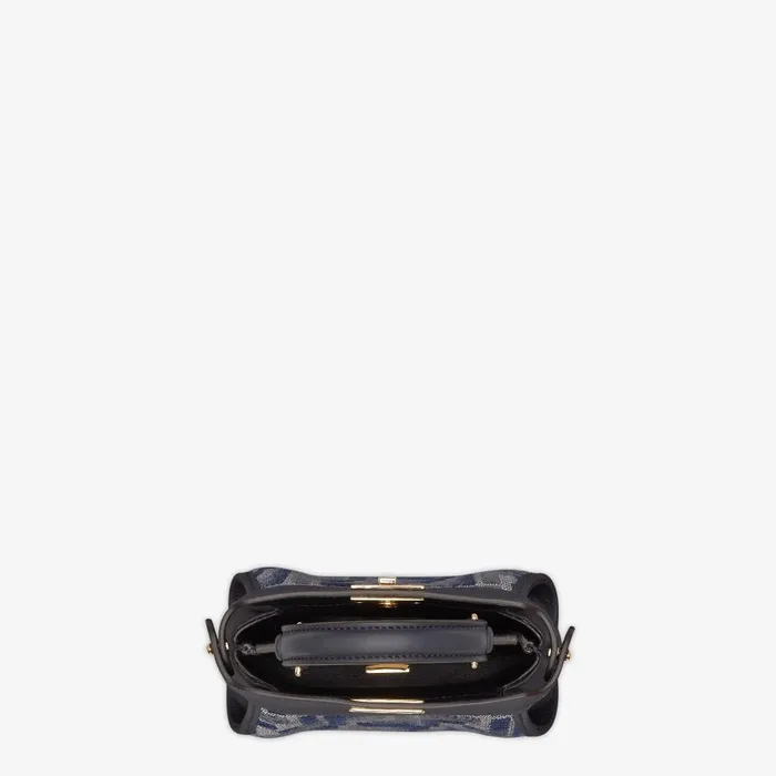 Fendi Miniature Bags Nano Peekaboo Dark Blue FF Chenille Miniature Bag 8211 Women