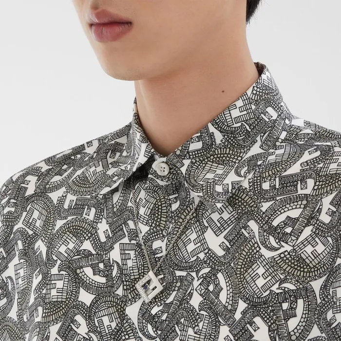 Fendi Necklaces FF Necklace Silvercolored Necklace 8211 Men