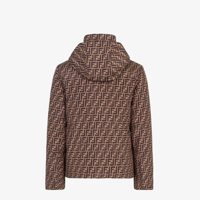 Fendi Outerwear Down Jacket Brown Nylon Down Jacket 8211 Men
