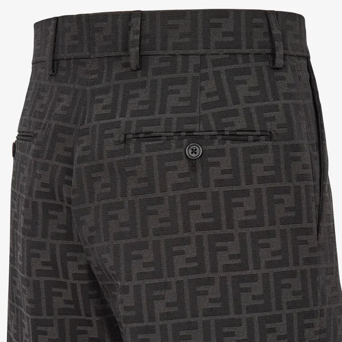 Fendi Pants and Shorts Bermudas FF Jacquard Fabric Pants 8211 Men
