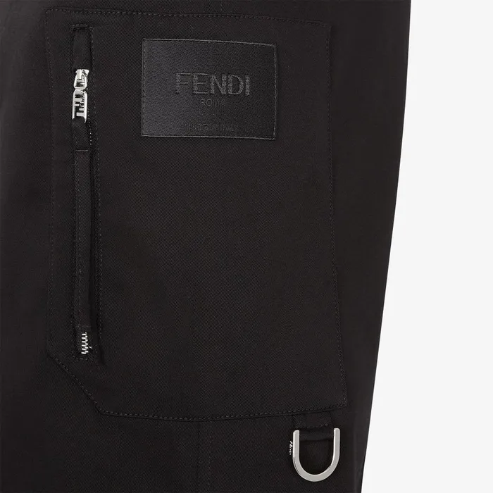 Fendi Pants and Shorts Pants Black Gabardine Pants 8211 Men
