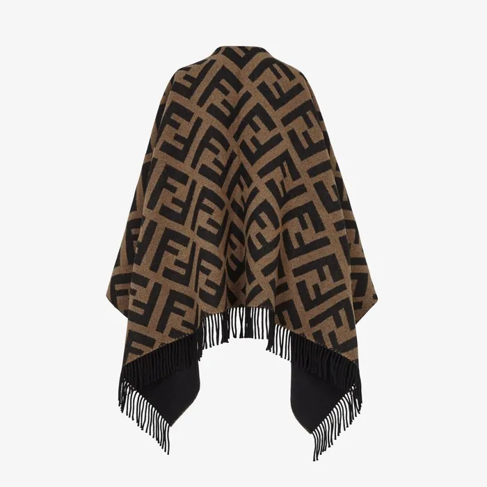 Fendi Scarves and Ponchos FF Poncho Multicolor Wool And Cashmere Poncho 8211 Women