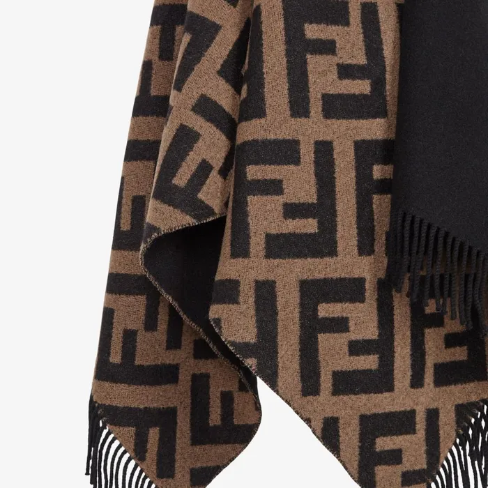 Fendi Scarves and Ponchos FF Poncho Multicolor Wool And Cashmere Poncho 8211 Women