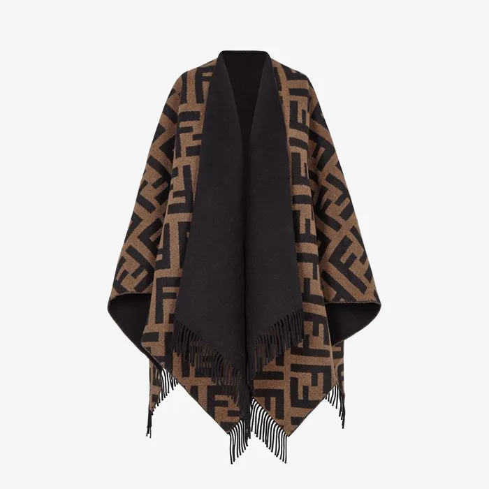 Fendi Scarves and Ponchos FF Poncho Multicolor Wool And Cashmere Poncho 8211 Women