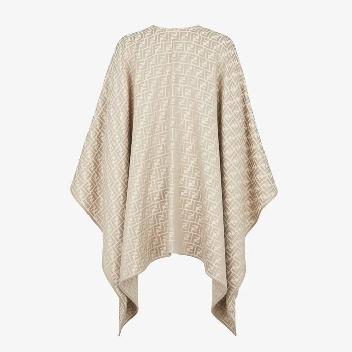 Fendi Scarves and Ponchos Poncho Grey Wool And Silk Poncho 8211 Women