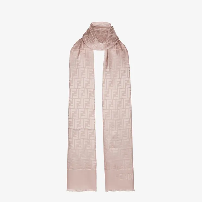 Fendi Silk Scarves FF Stole Dove Gray Silk Stole 8211 Women