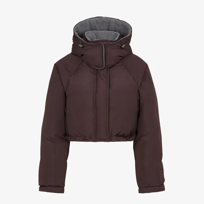 Fendi Skiwear Down Jacket Dark Purple Technical Fabric Down Jacket 8211 Women