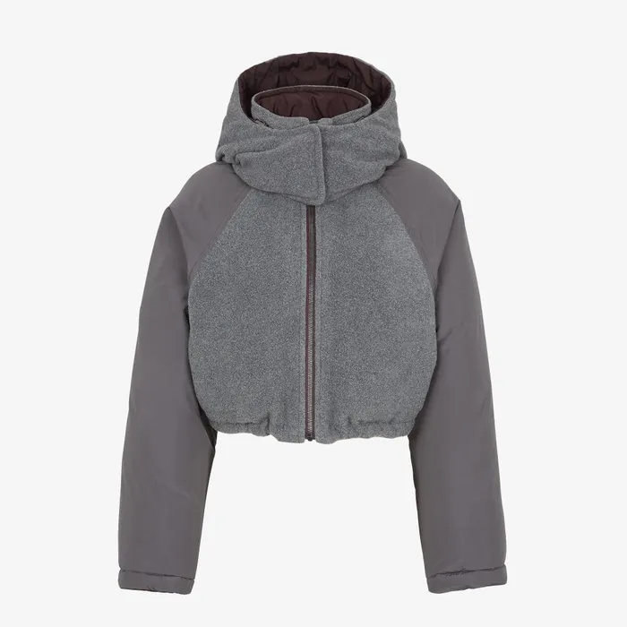 Fendi Skiwear Down Jacket Dark Purple Technical Fabric Down Jacket 8211 Women