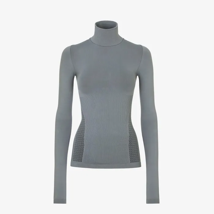 Fendi Skiwear Ski Sweater Gray Tech Fabric Sweater 8211 Women