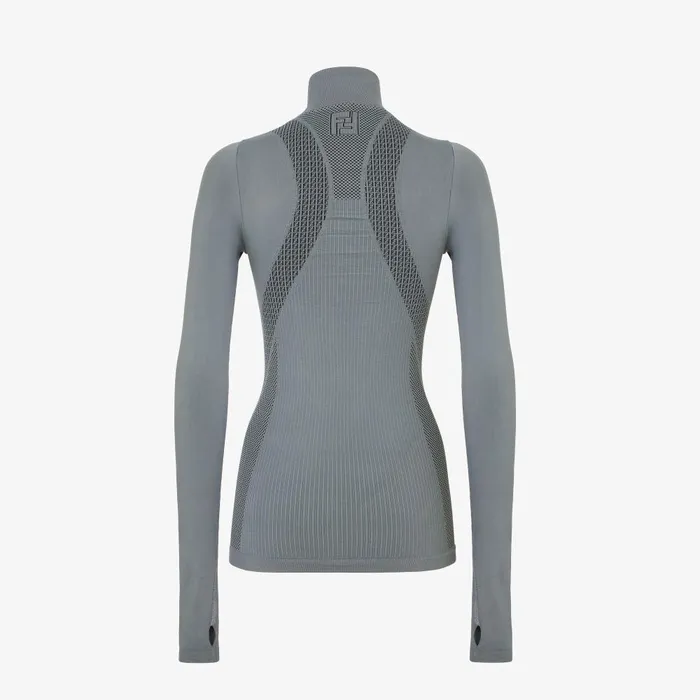 Fendi Skiwear Ski Sweater Gray Tech Fabric Sweater 8211 Women