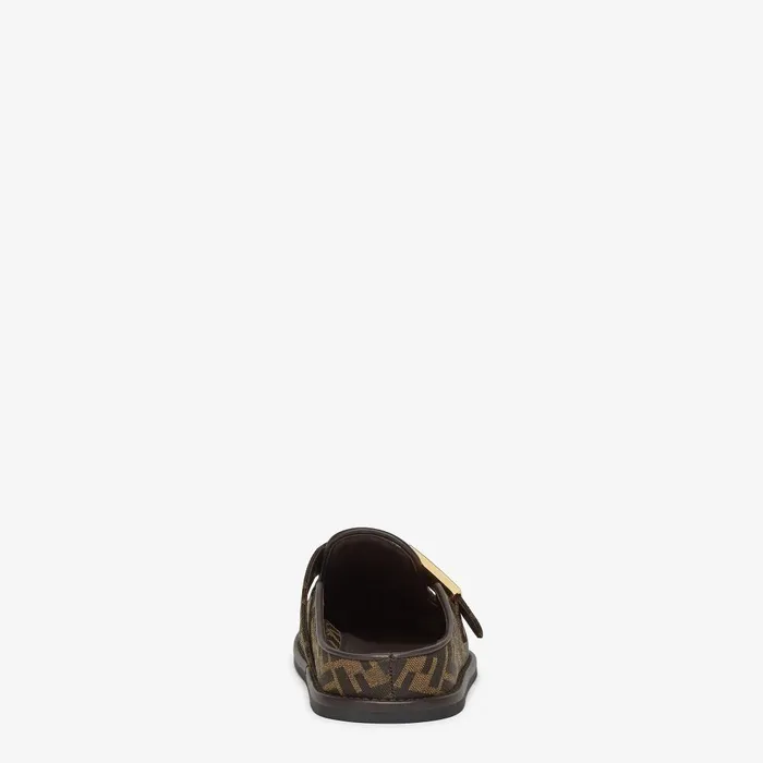 Fendi Slides Fendi Feel Brown Fabric Sabots 8211 Women