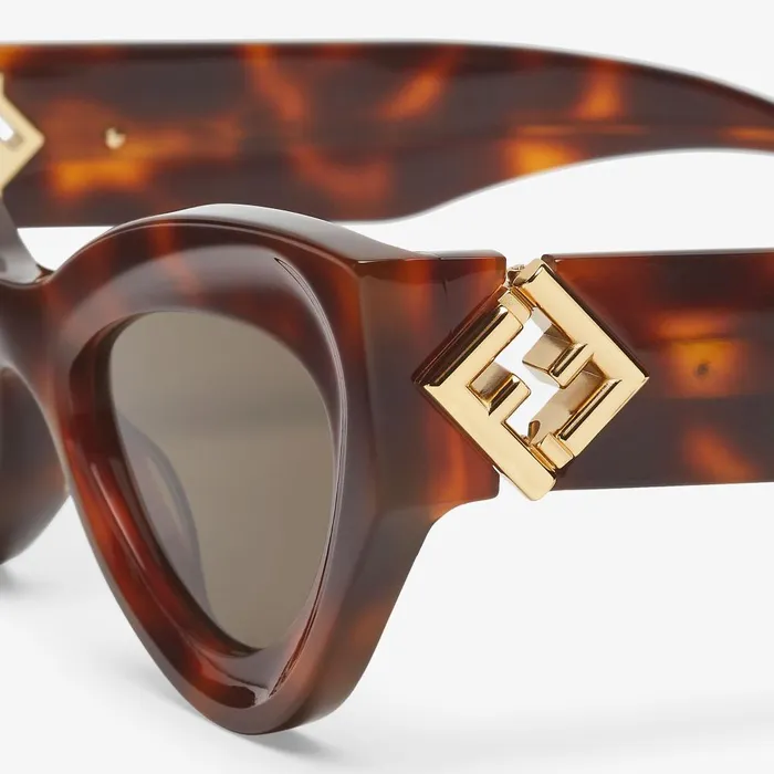 Fendi Sunglasses FF Diamonds Havana Acetate Sunglasses 8211 Women