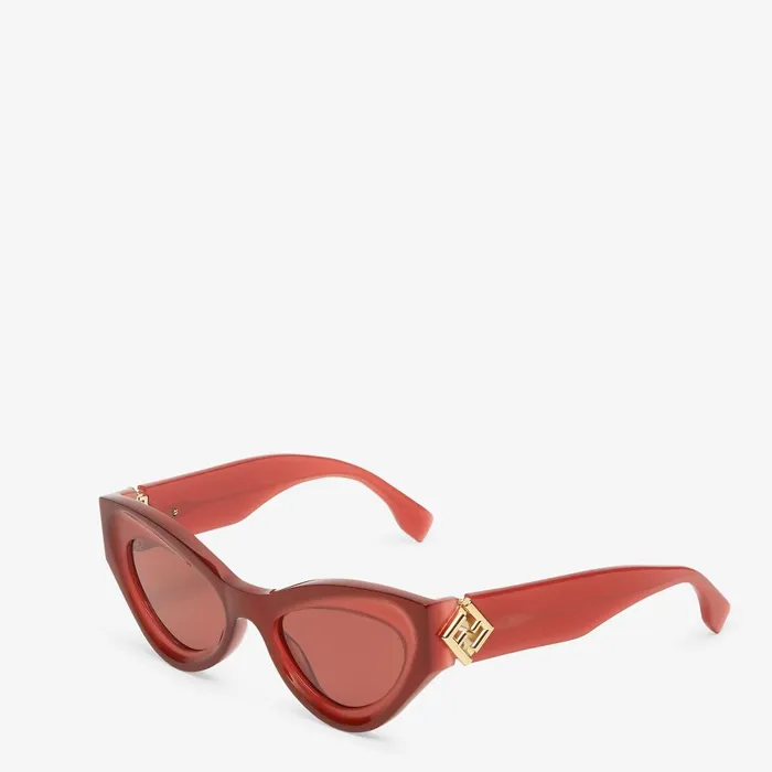 Fendi Sunglasses FF Diamonds Red Acetate Sunglasses 8211 Women
