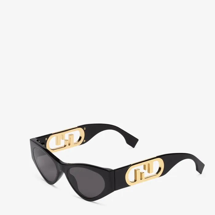Fendi Sunglasses OLock Black Acetate Sunglasses 8211 Women