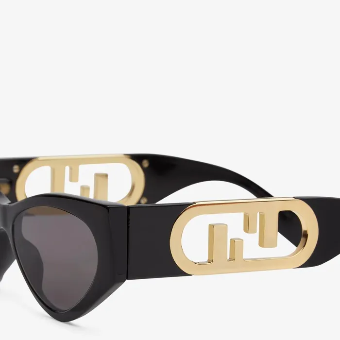 Fendi Sunglasses OLock Black Acetate Sunglasses 8211 Women