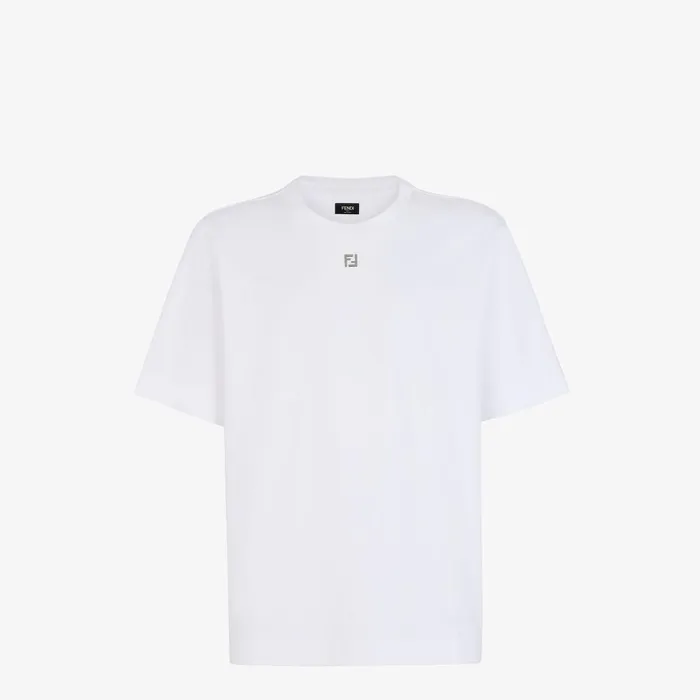 Fendi Tshirts and Polos TShirt White Cotton Tshirt 8211 Men