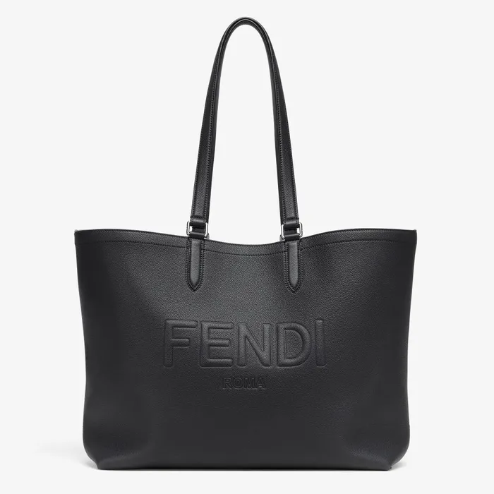 Fendi Tote Bags Fendi Roma Leather Shopper Black Leather Bag 8211 Men
