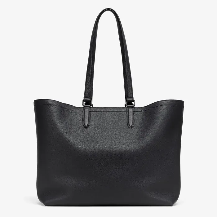 Fendi Tote Bags Fendi Roma Leather Shopper Black Leather Bag 8211 Men
