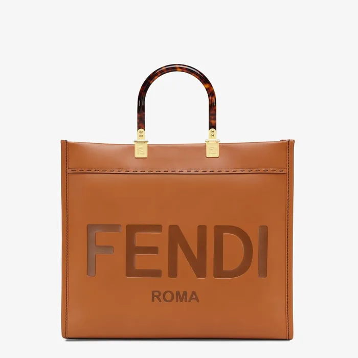 Fendi Tote Bags Fendi Sunshine Medium Brown Calfskin Bag 8211 Women