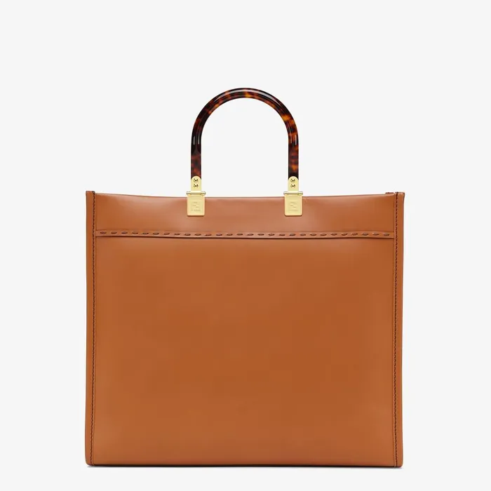 Fendi Tote Bags Fendi Sunshine Medium Brown Calfskin Bag 8211 Women