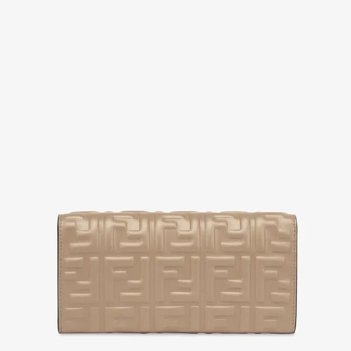 Fendi Wallets On Chain Baguette Continental Wallet With Chain Dove Gray Nappa Leather Wallet 8211 Women