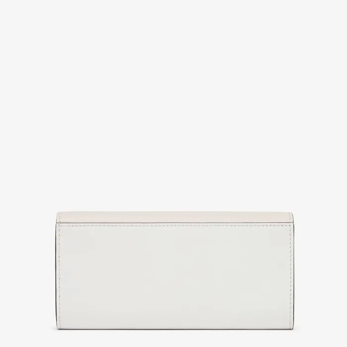 Fendi Wallets On Chain FF Diamonds Continental With Chain White Leather Wallet 8211 Women