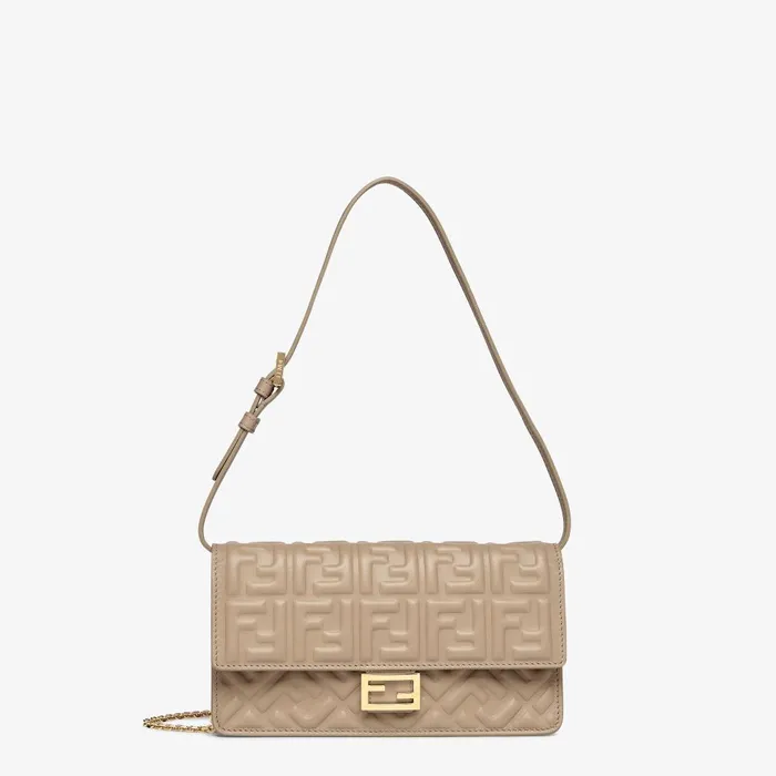 Fendi Wallets On Chain Wallet On Chain Baguette Dove Gray Nappa Leather Wallet With FF Motif 8211 Women Fendi Wallets On Chain Wallet On Chain Baguette Dove Gray Nappa Leather Wallet With FF Motif 8211 Women