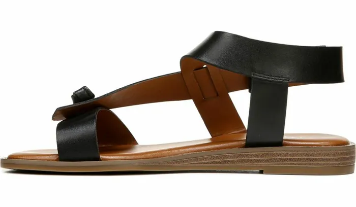 Flat Sandals Women Franco Sarto Franco Glenni Sandal Black Leather