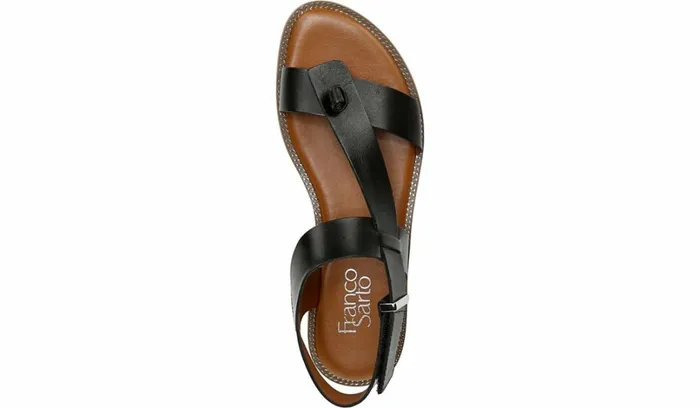 Flat Sandals Women Franco Sarto Franco Glenni Sandal Black Leather