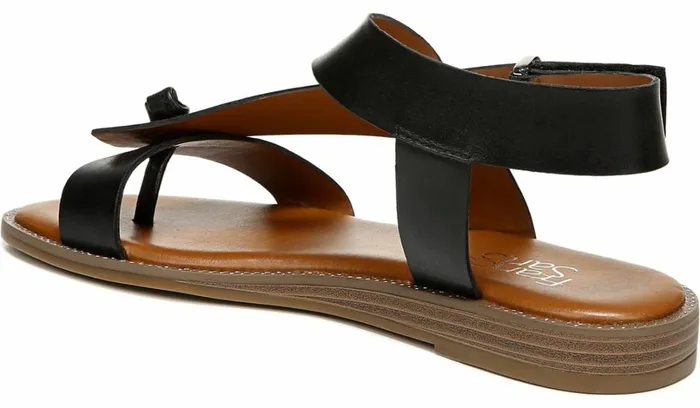 Flat Sandals Women Franco Sarto Franco Glenni Sandal Black Leather