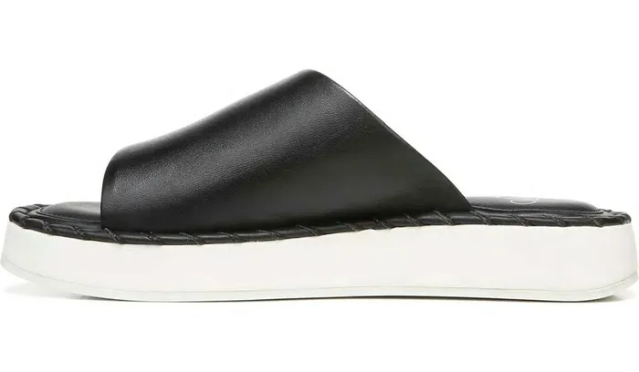 Flat Sandals Women Franco Sarto Sarto Zoe Slide Sandal Black Leather